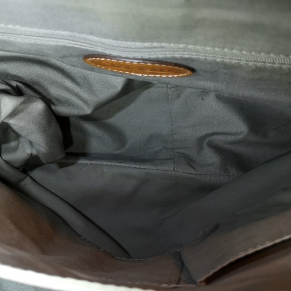 Fantastic Fossil Messenger Bag / Briefcase Orange & Purple Flowers Multi Pockets - Picture 11 of 13